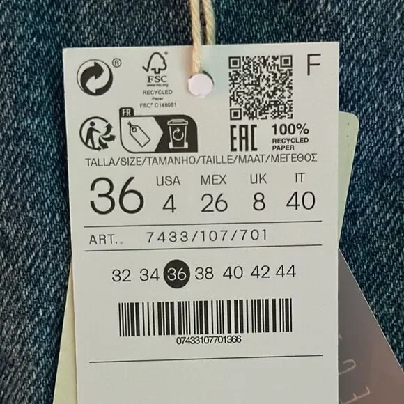 STRADIVARIUS | Blue | LONG DENIM SKIRT WITH SLIT - Picture 7 of 7